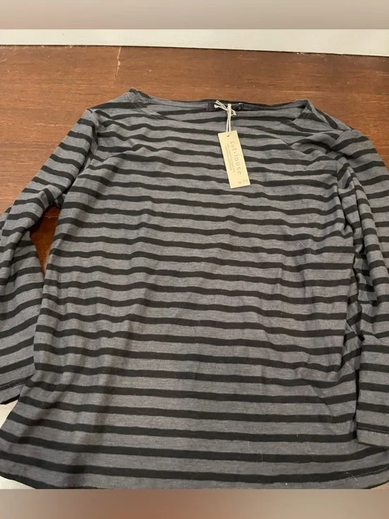 cut loose grey black stripe shirt medium nwt - Picture 1 of 5